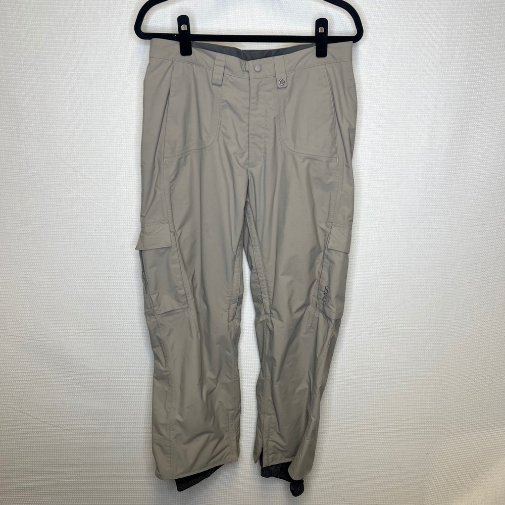 Burton Women Tan Cargo Snowboard Ski Pants Small Khaki Mesh Lined